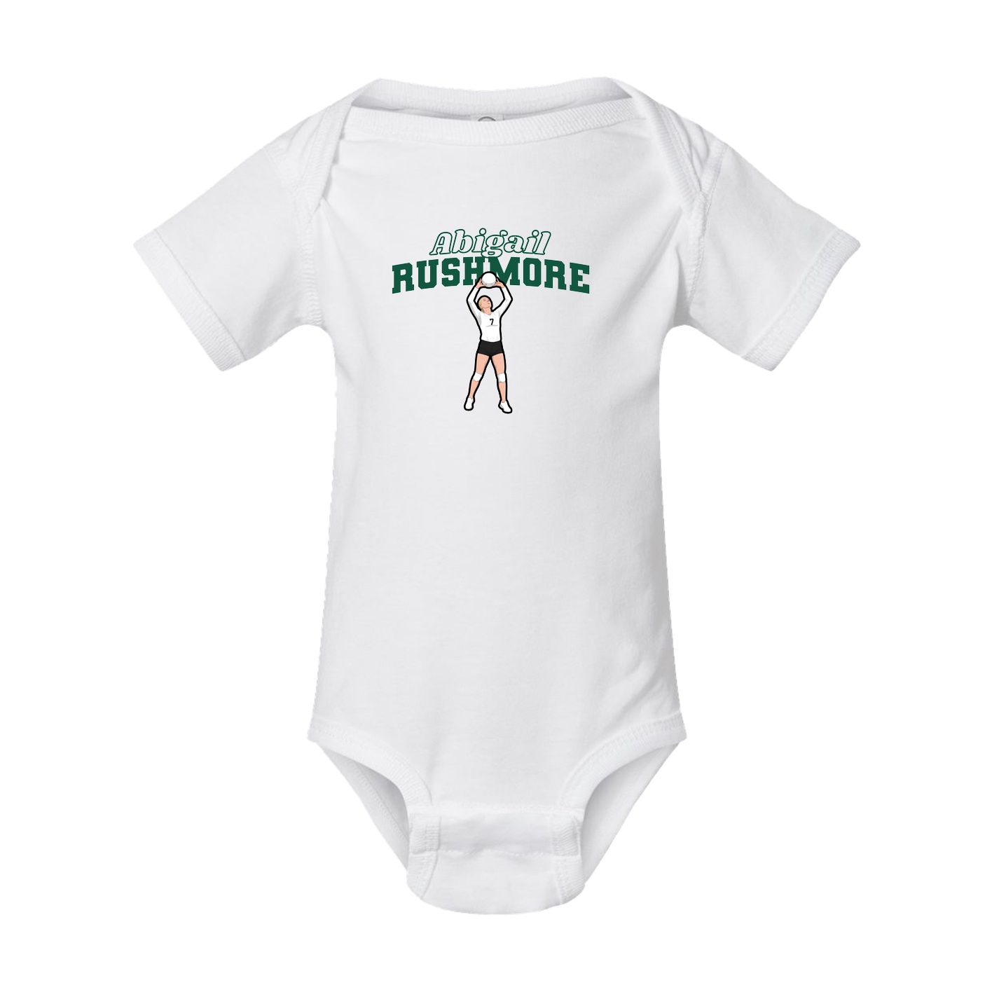 Baby Onesie — Name Arch in White