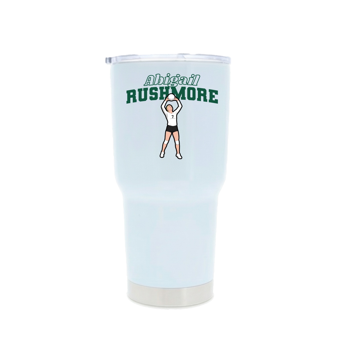 30oz Stainless Steel Tumbler — Name Arch in White