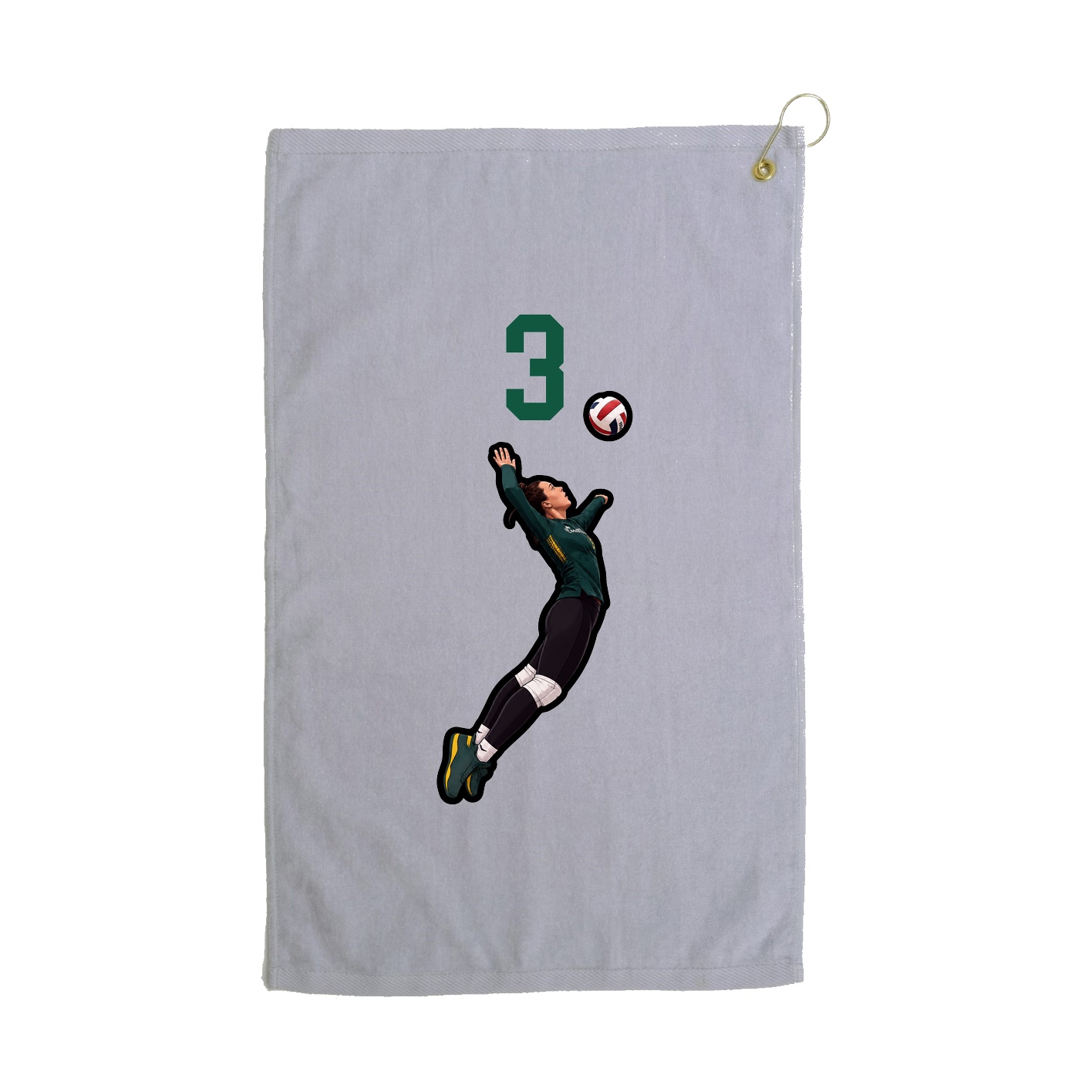 Golf Towel — Number Top in Grey