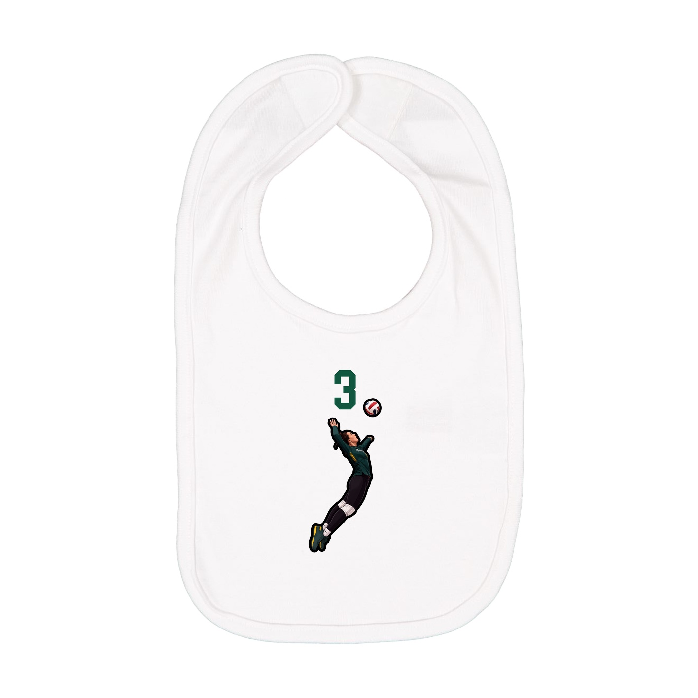 Infant Bib — Number Top in White