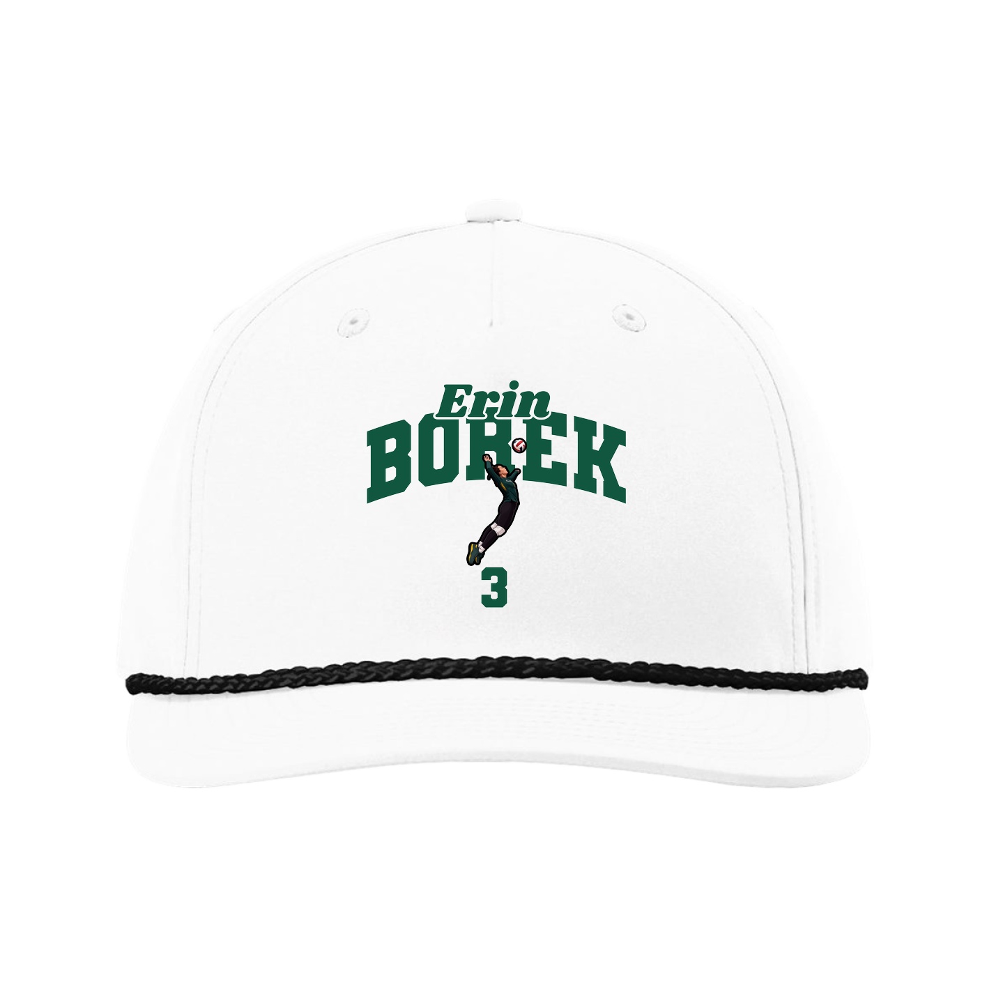 Five-Panel Classic Rope Cap — Signature Arch in White