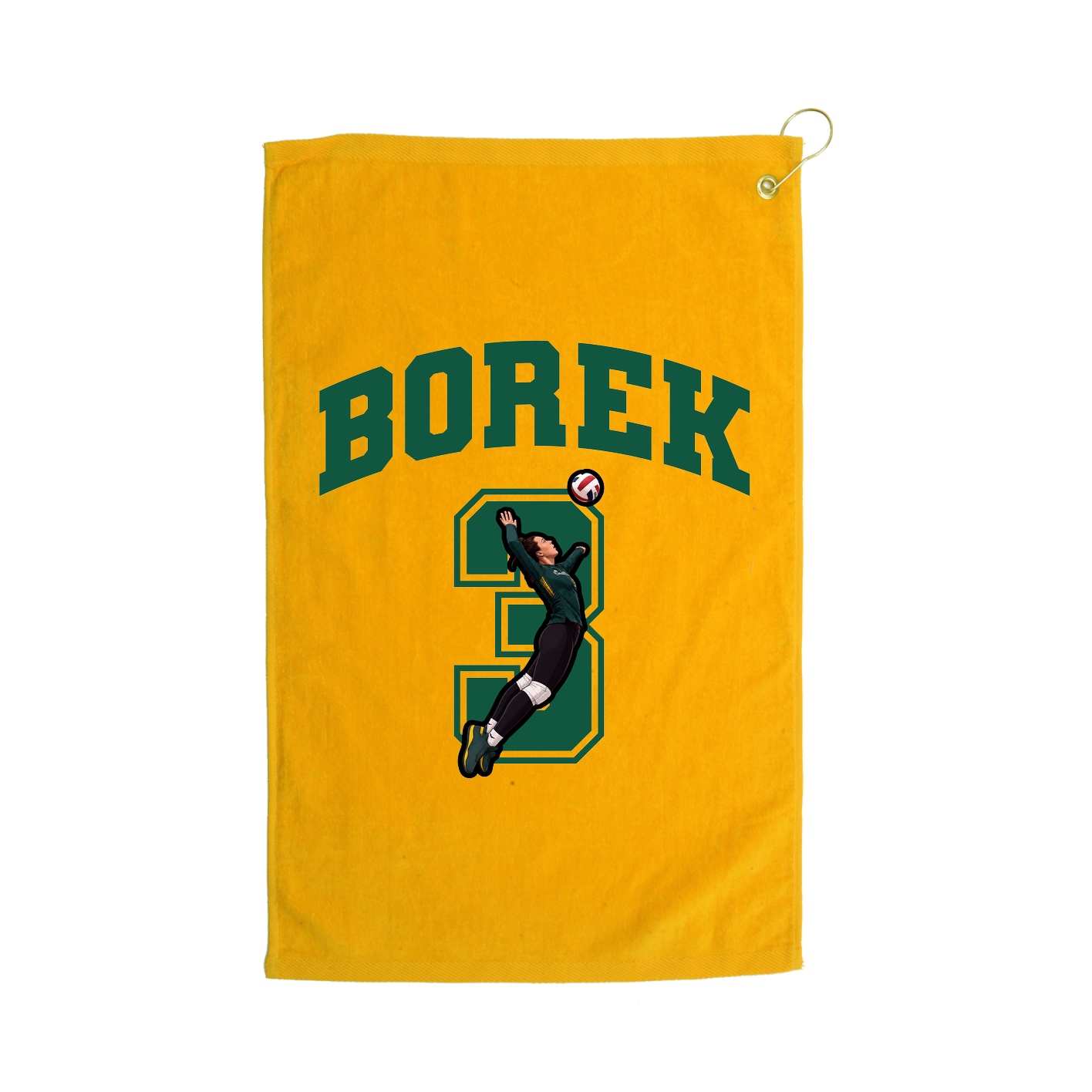 Golf Towel — Number in Gold