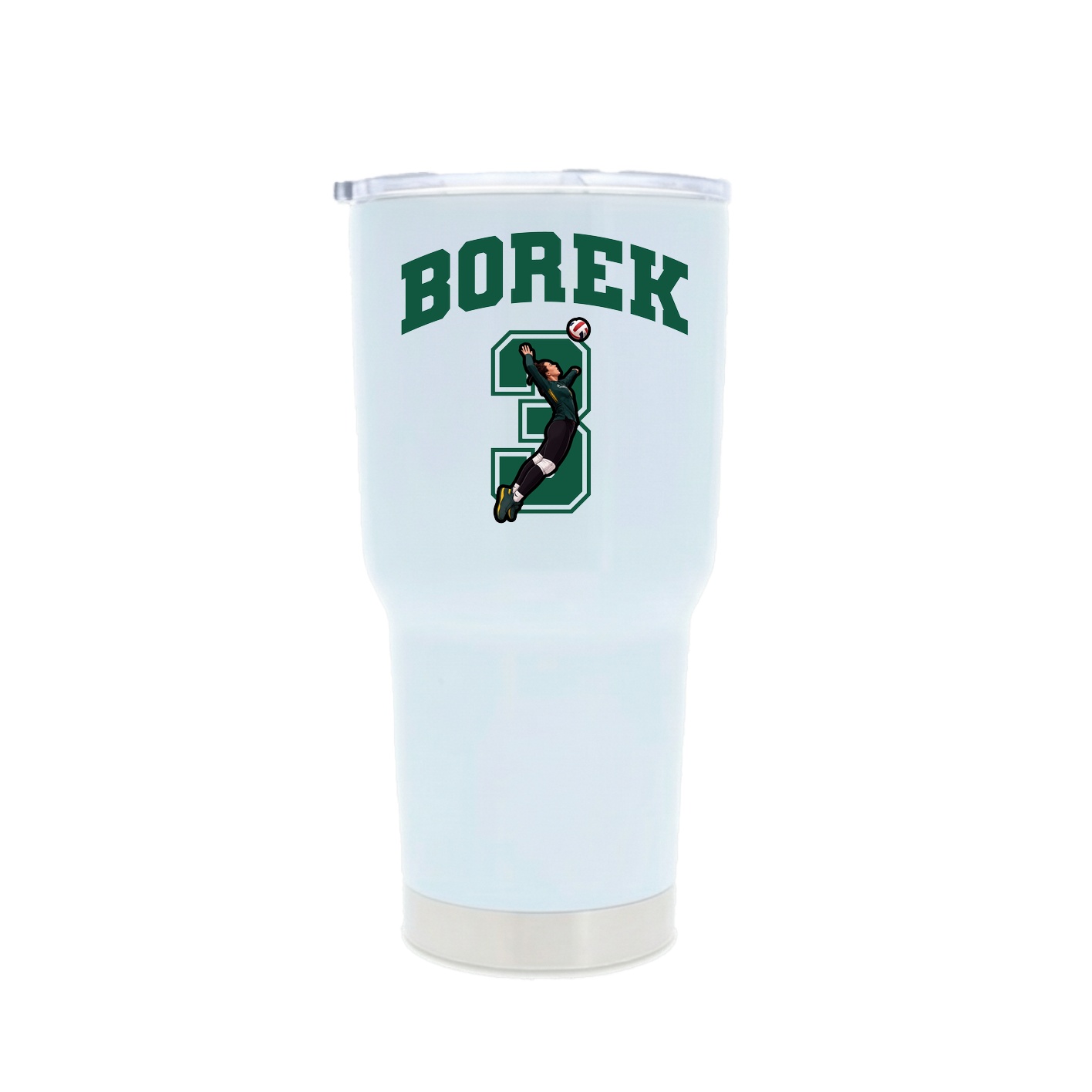 30oz Stainless Steel Tumbler — Number in White
