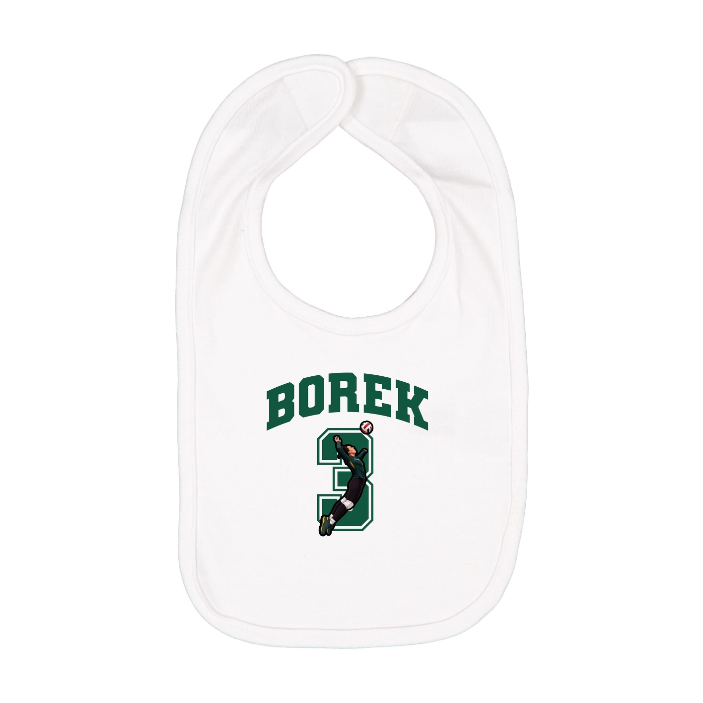 Infant Bib — Number in White