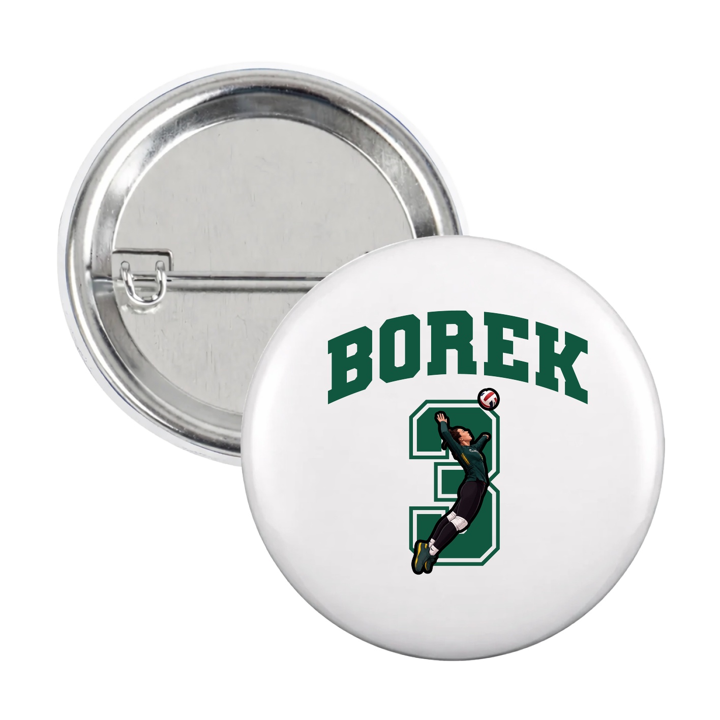 Game Day Button — Number in White