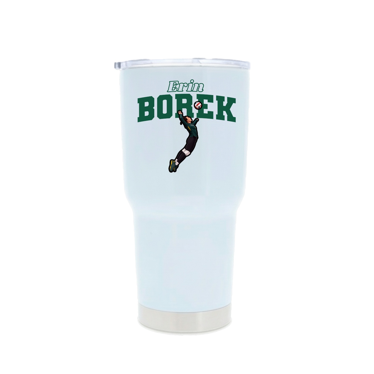 30oz Stainless Steel Tumbler — Name Arch in White