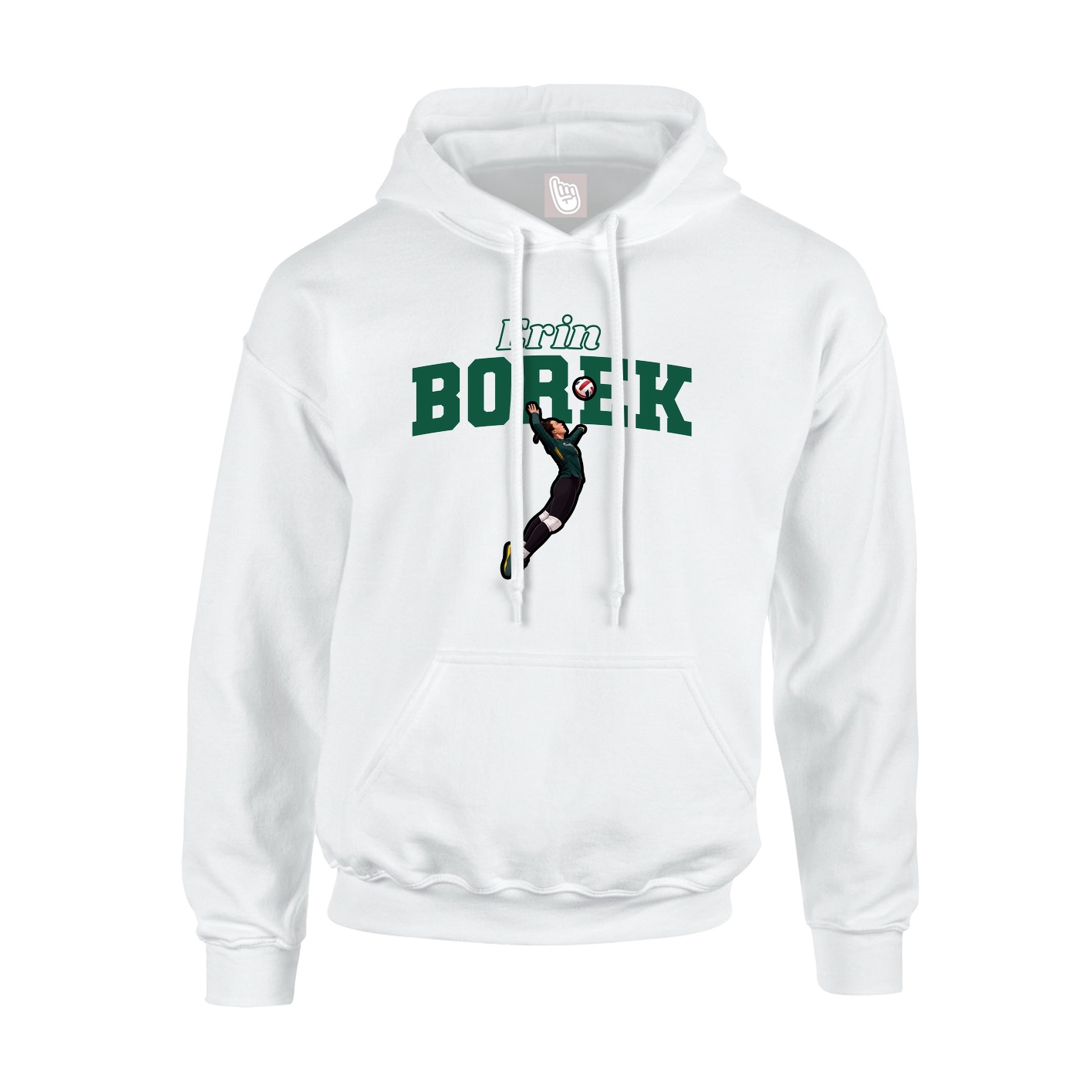 Youth Hoodie — Name Arch in White
