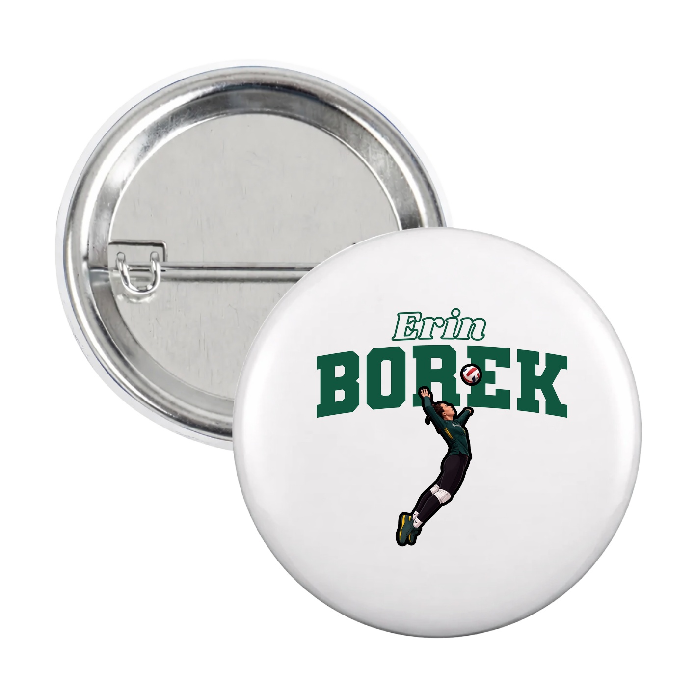 Game Day Button — Name Arch in White