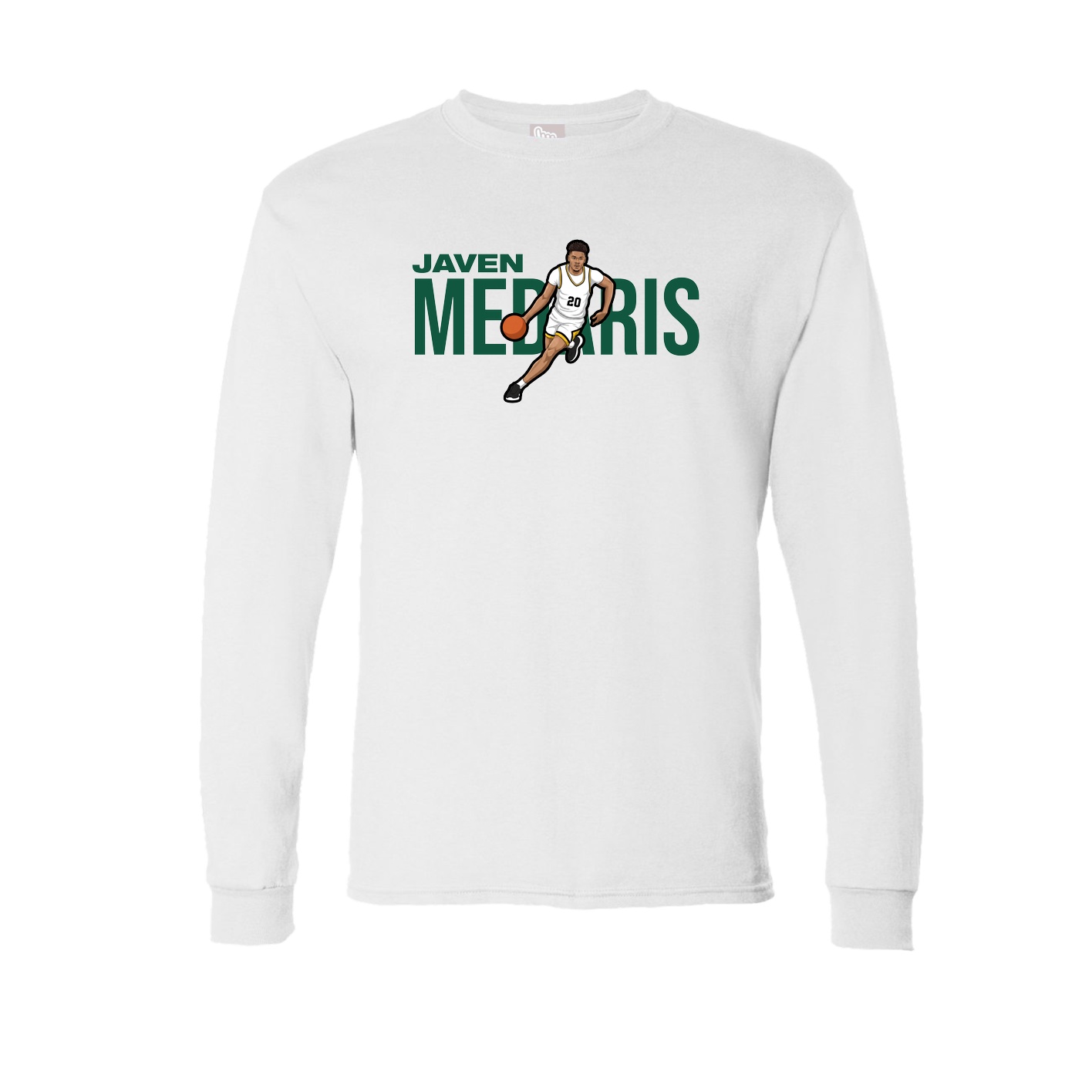 Long Sleeve Tee — Player Name in White