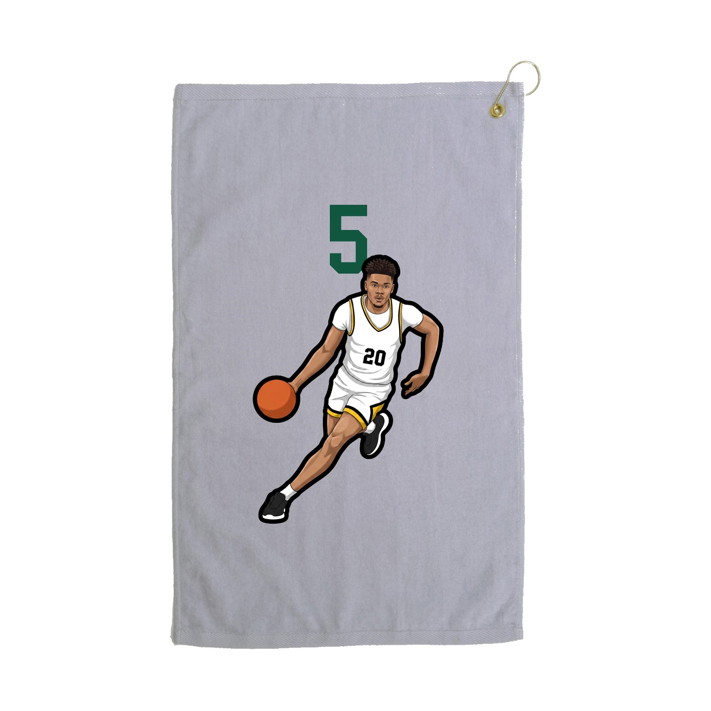 Golf Towel — Number Top in Grey