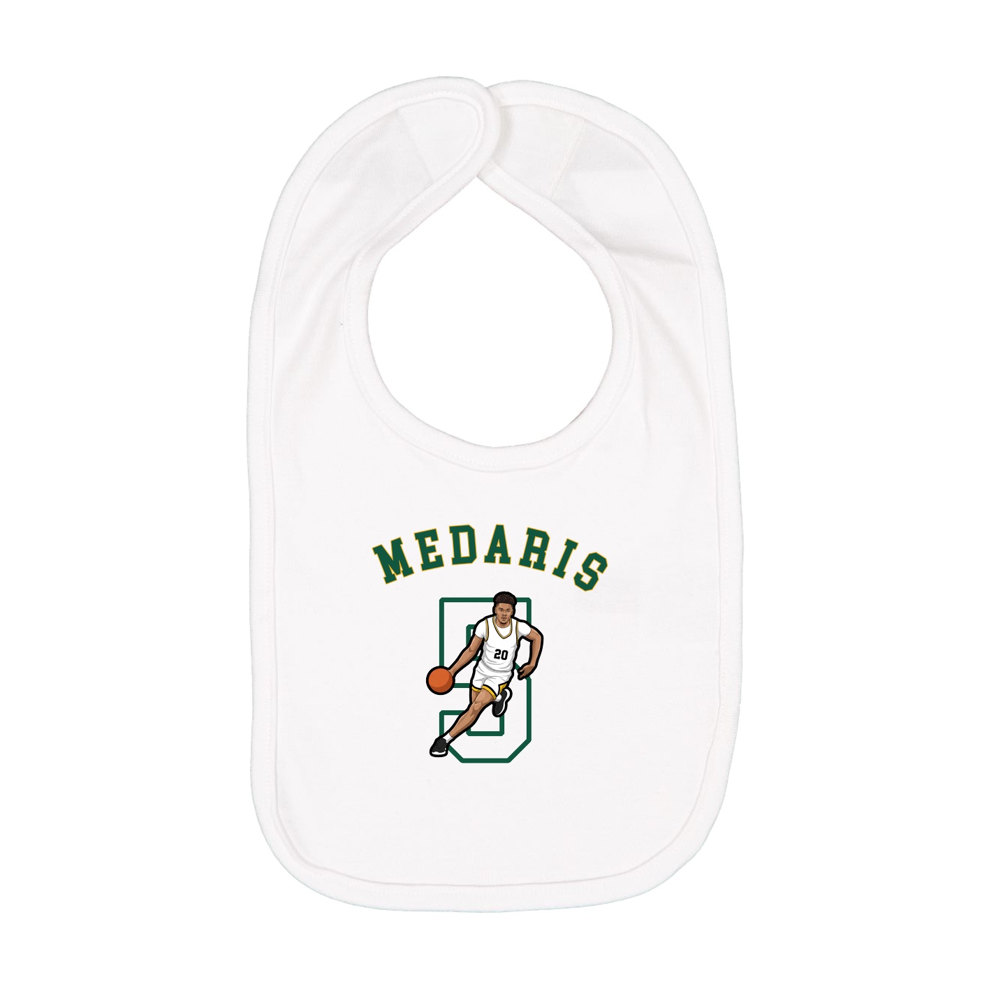 Infant Bib — Shirsey Arch in White