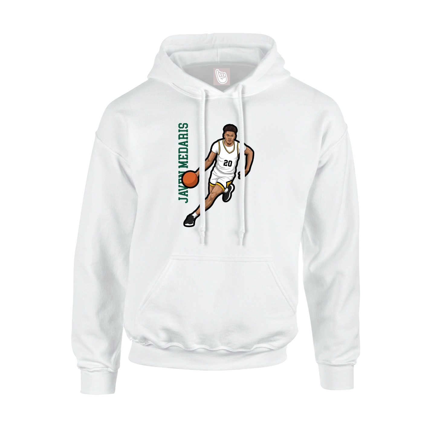 Youth Hoodie — Name Vertical in White