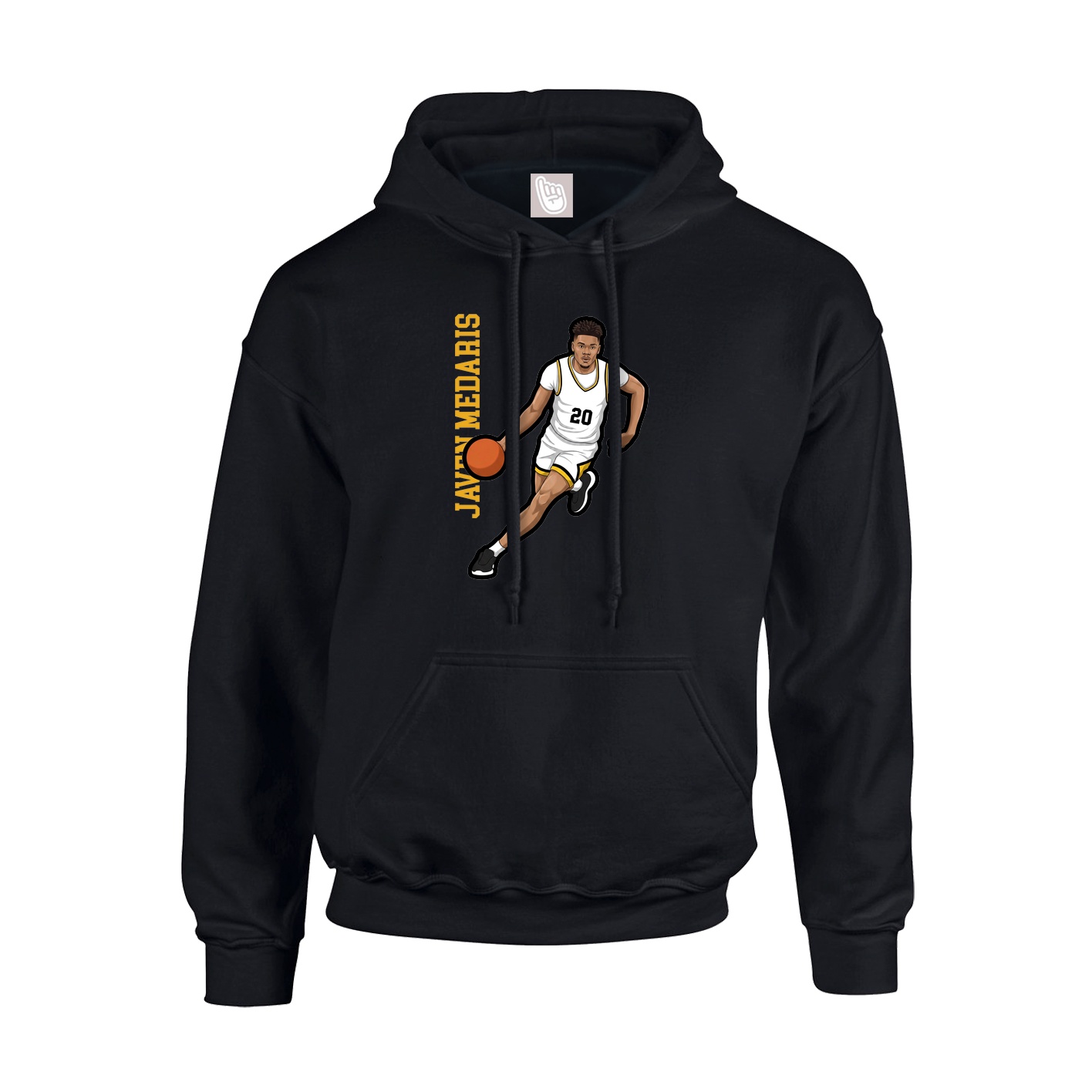Youth Hoodie — Name Vertical in Black