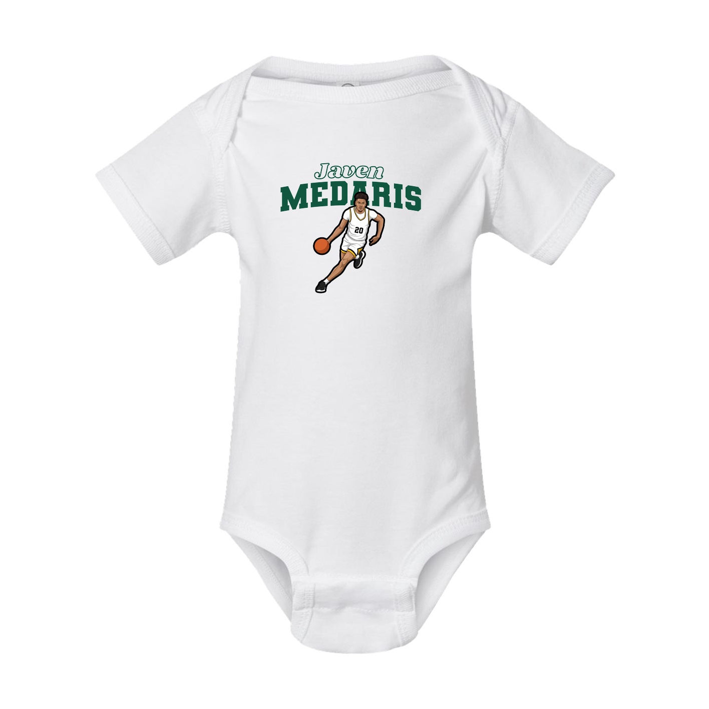 Baby Onesie — Name Arch in White