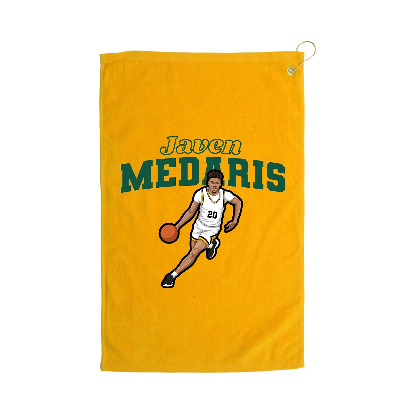 Golf Towel — Name Arch in Gold