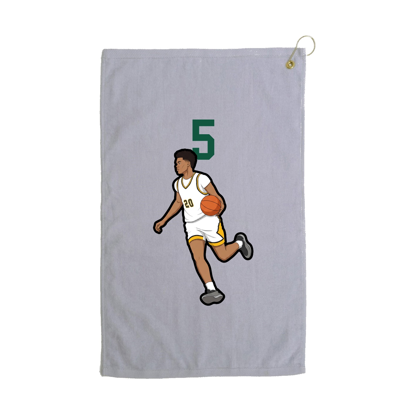 Golf Towel — Number Top in Grey