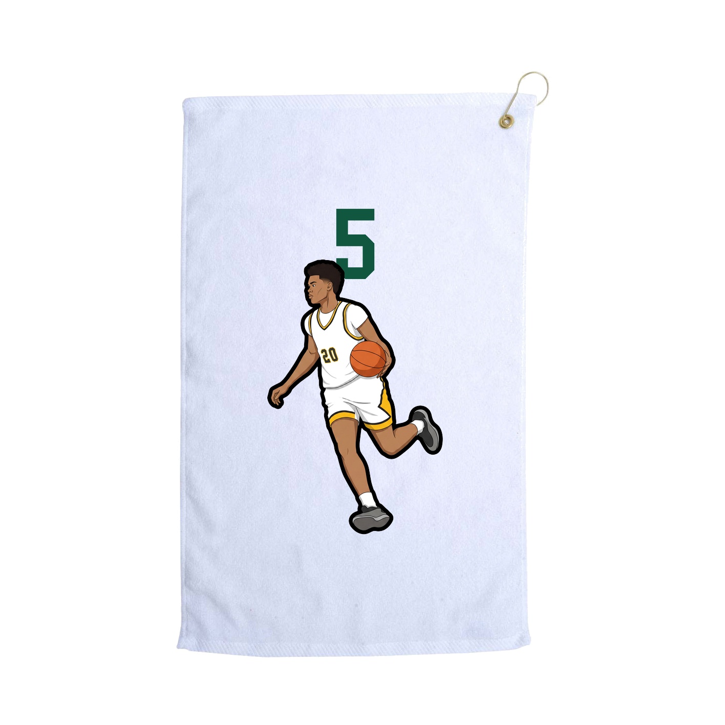 Golf Towel — Number Top in White