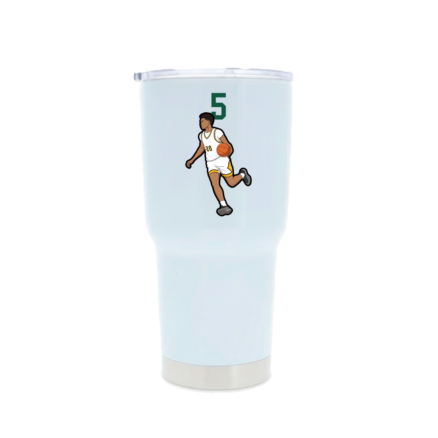 30oz Stainless Steel Tumbler — Number Top in White