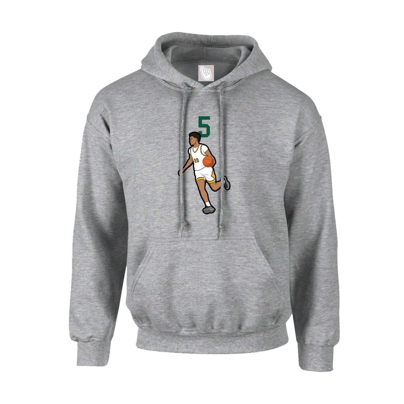 Youth Hoodie — Number Top in Grey