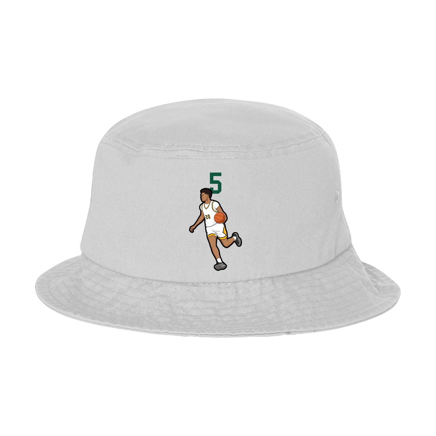 Bucket Cap — Number Top in White