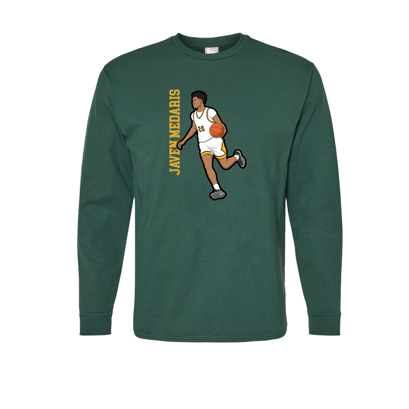 Long Sleeve Tee — Name Vertical in Green
