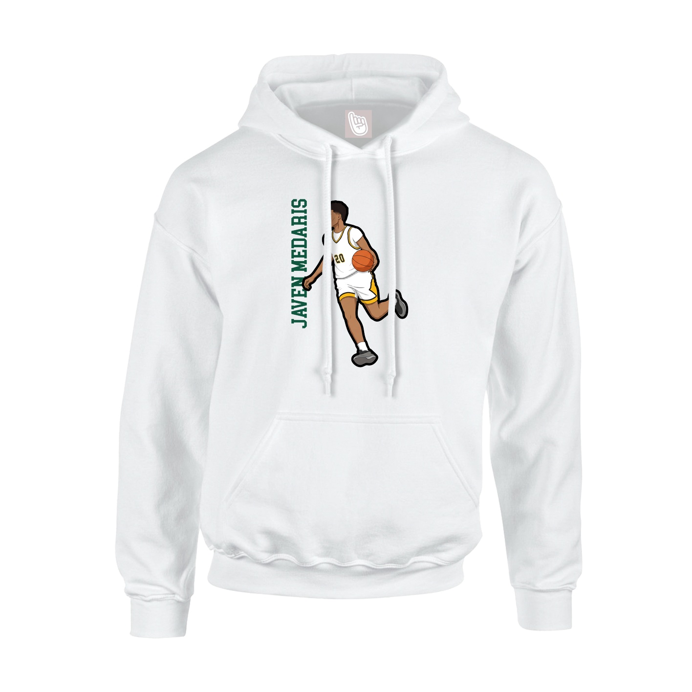 Hoodie — Name Vertical in White