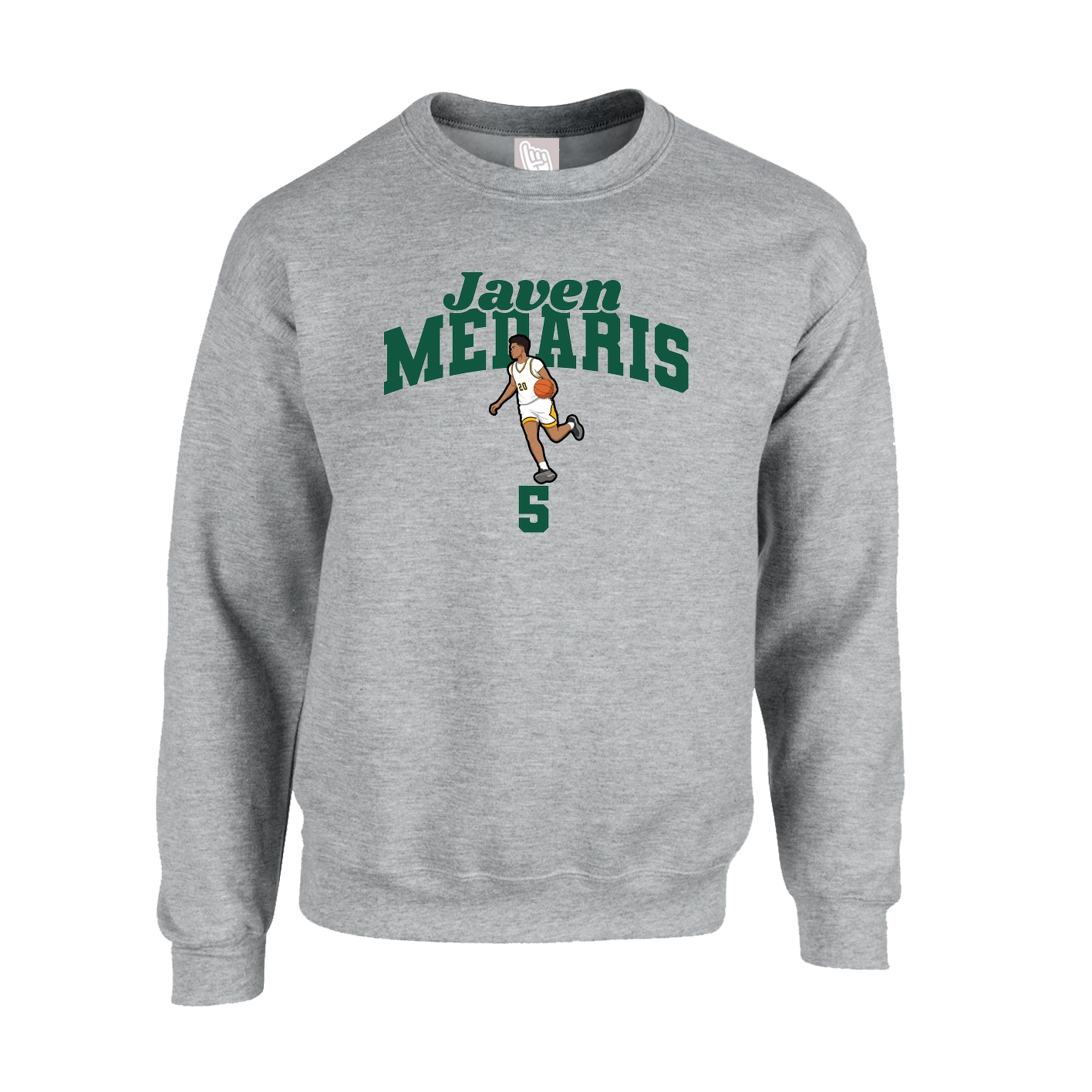 Fleece Crew — Signature Arch in Grey