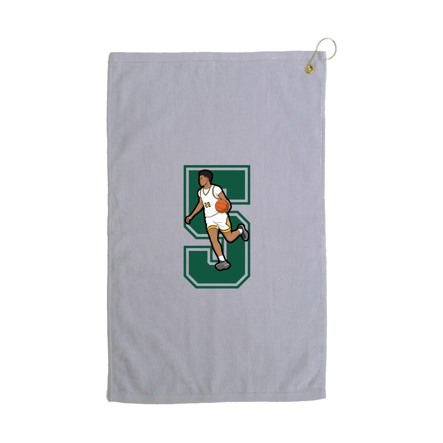 Golf Towel — Number in Grey