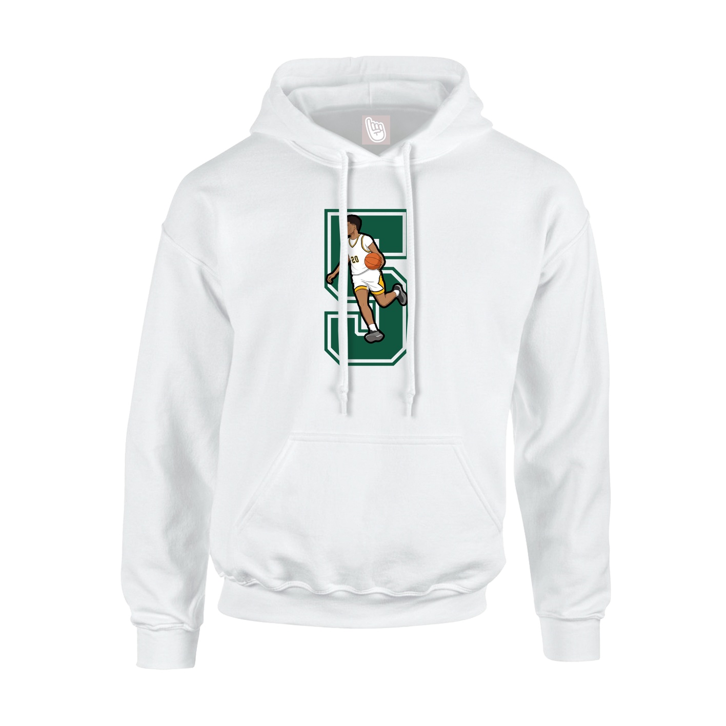 Hoodie — Number in White