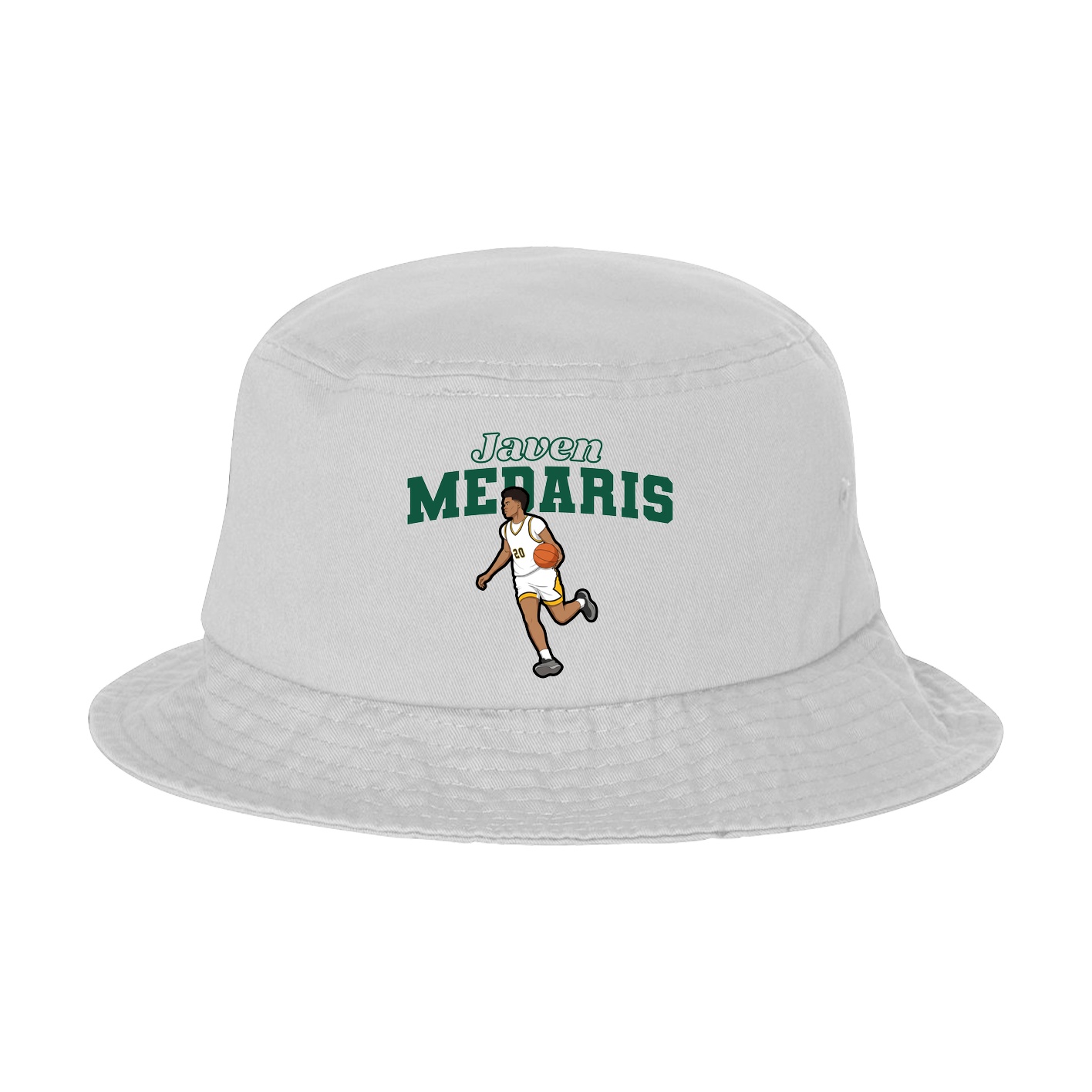 Bucket Cap — Name Arch in White