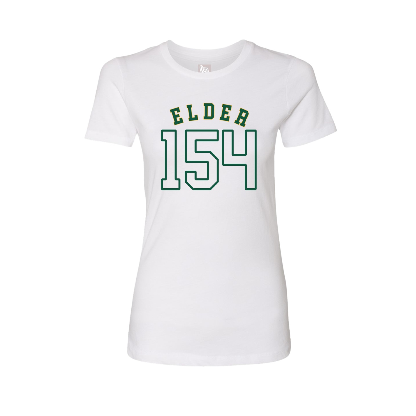 Fitted Women's Tee — Shirsey Arch in White