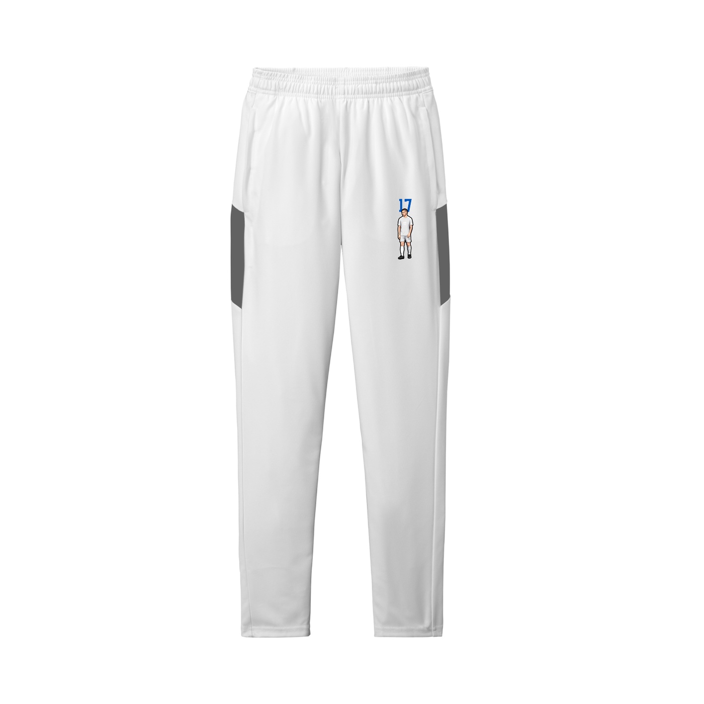 Team Travel Pant — Number Top in White/Grey