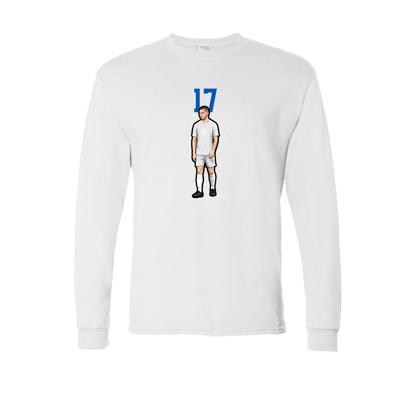 Long Sleeve Tee — Number Top in White