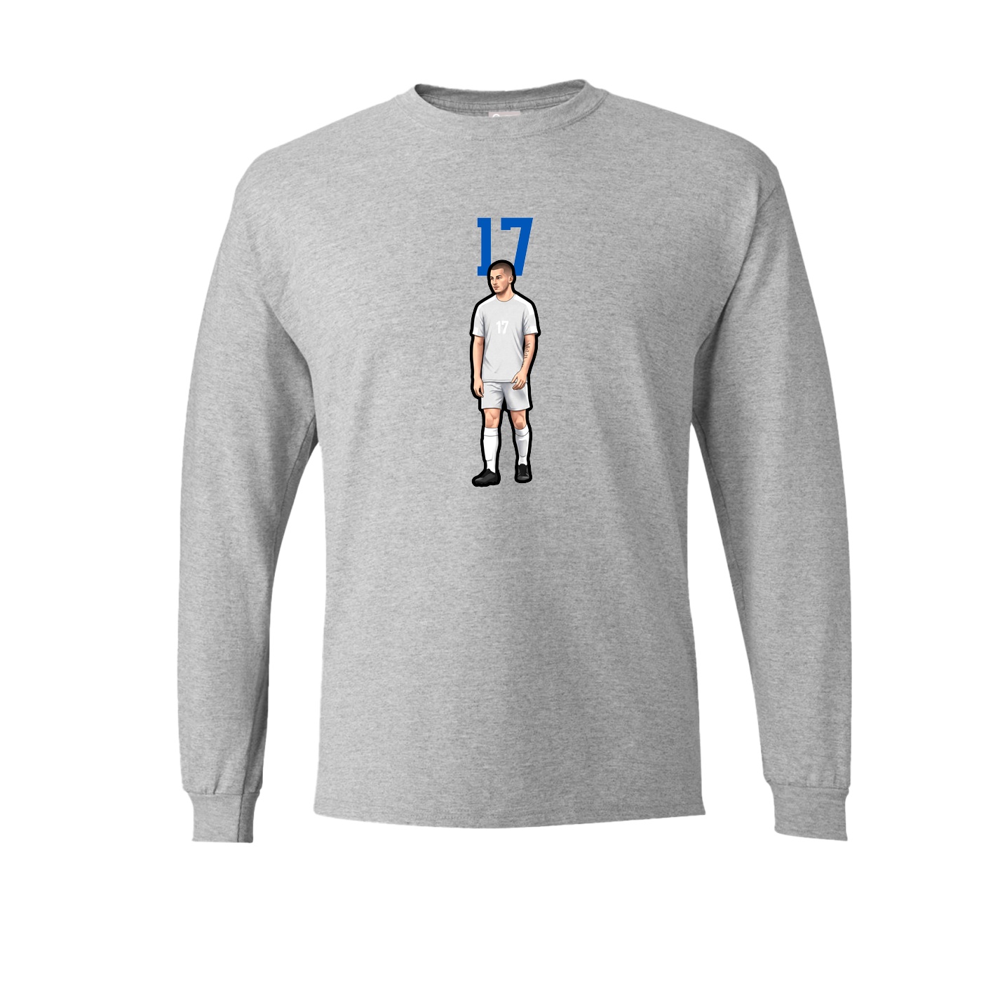 Long Sleeve Tee — Number Top in Grey