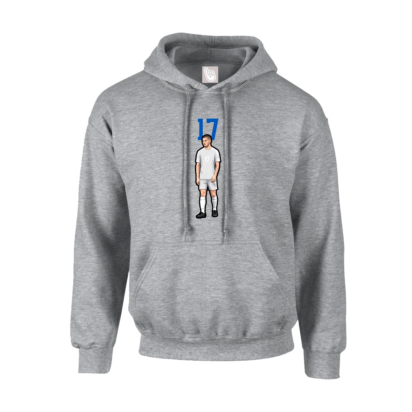 Youth Hoodie — Number Top in Grey