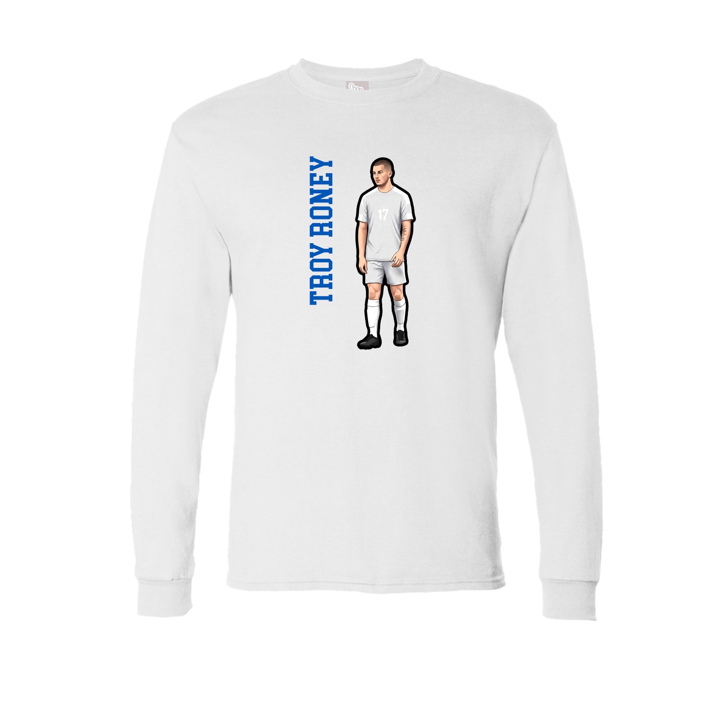 Long Sleeve Tee — Name Vertical in White