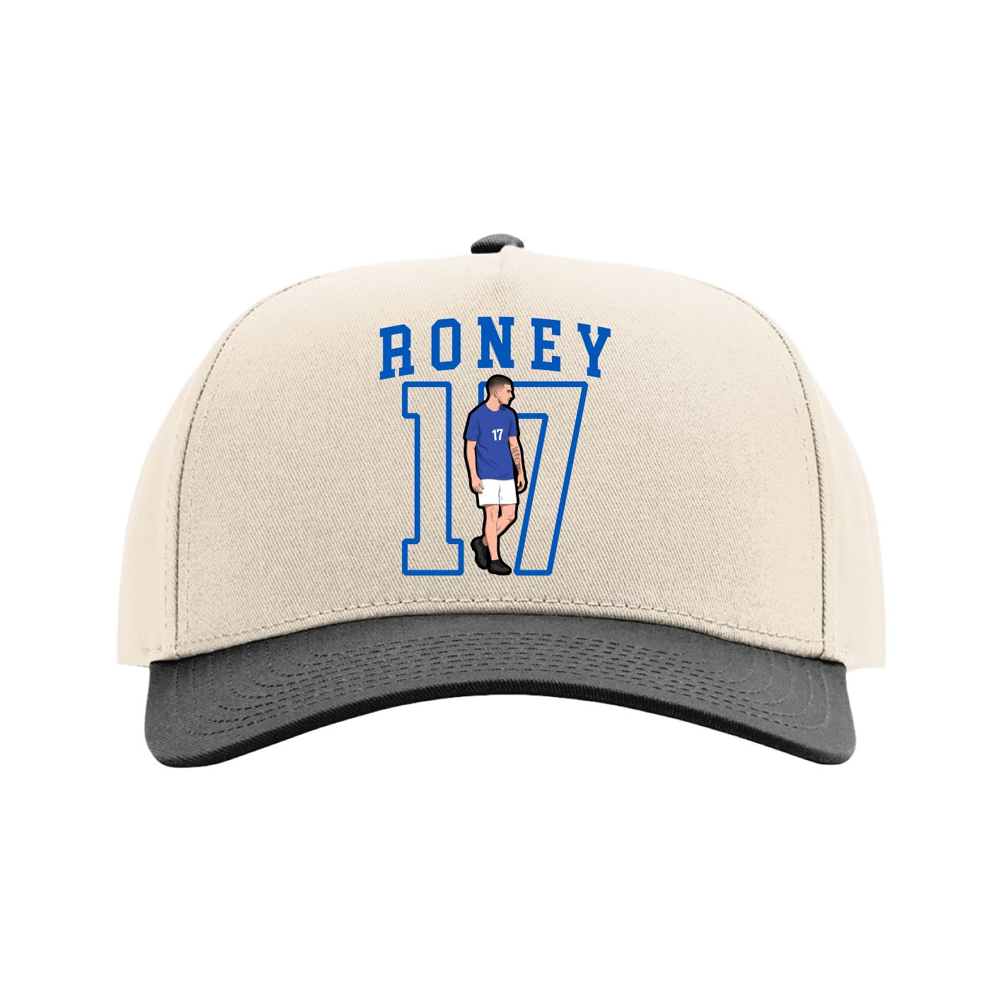 Full Fabric Five-Panel Champ Cap — Shirsey in Cream/Black
