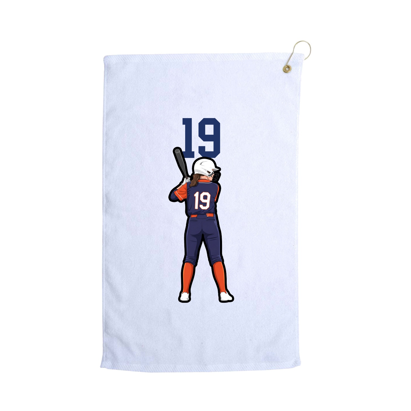 Golf Towel — Number Top in White