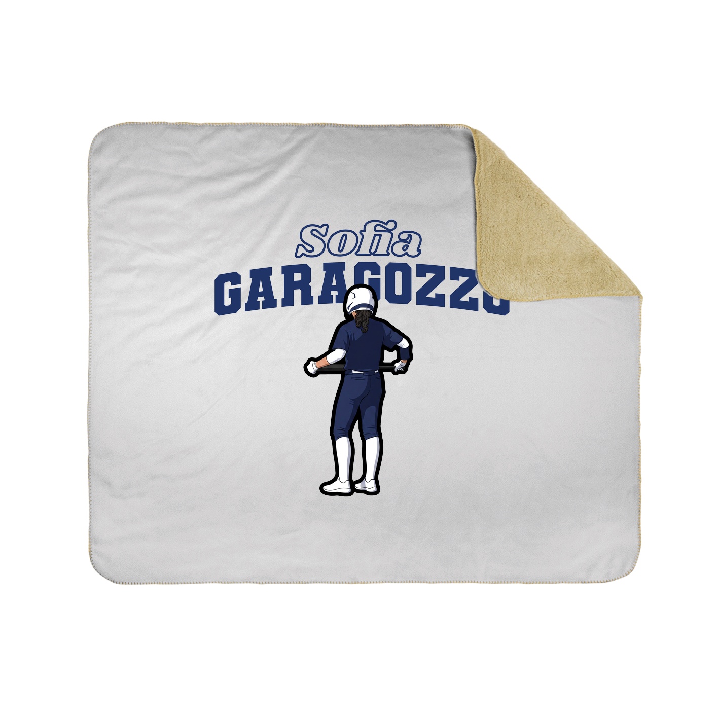 Throw Blanket — Name Arch in White