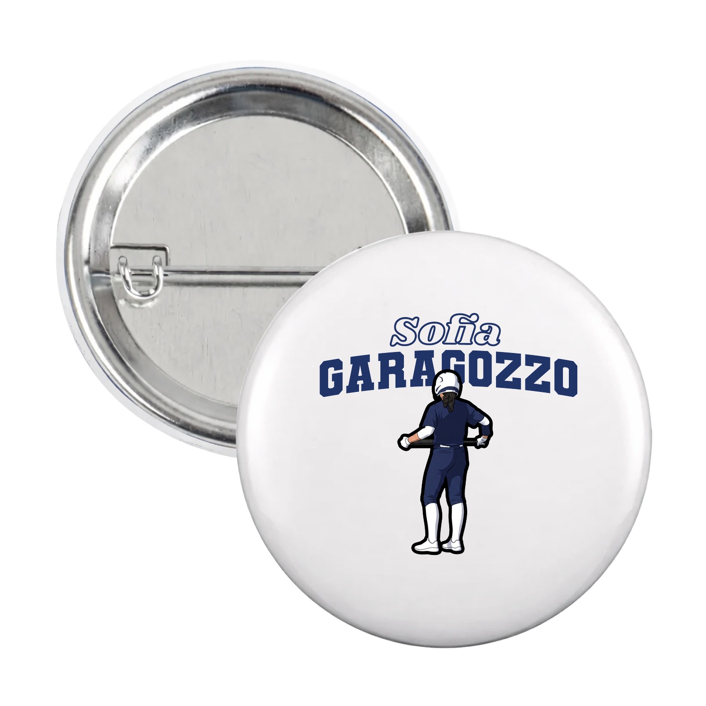 Game Day Button — Name Arch in White