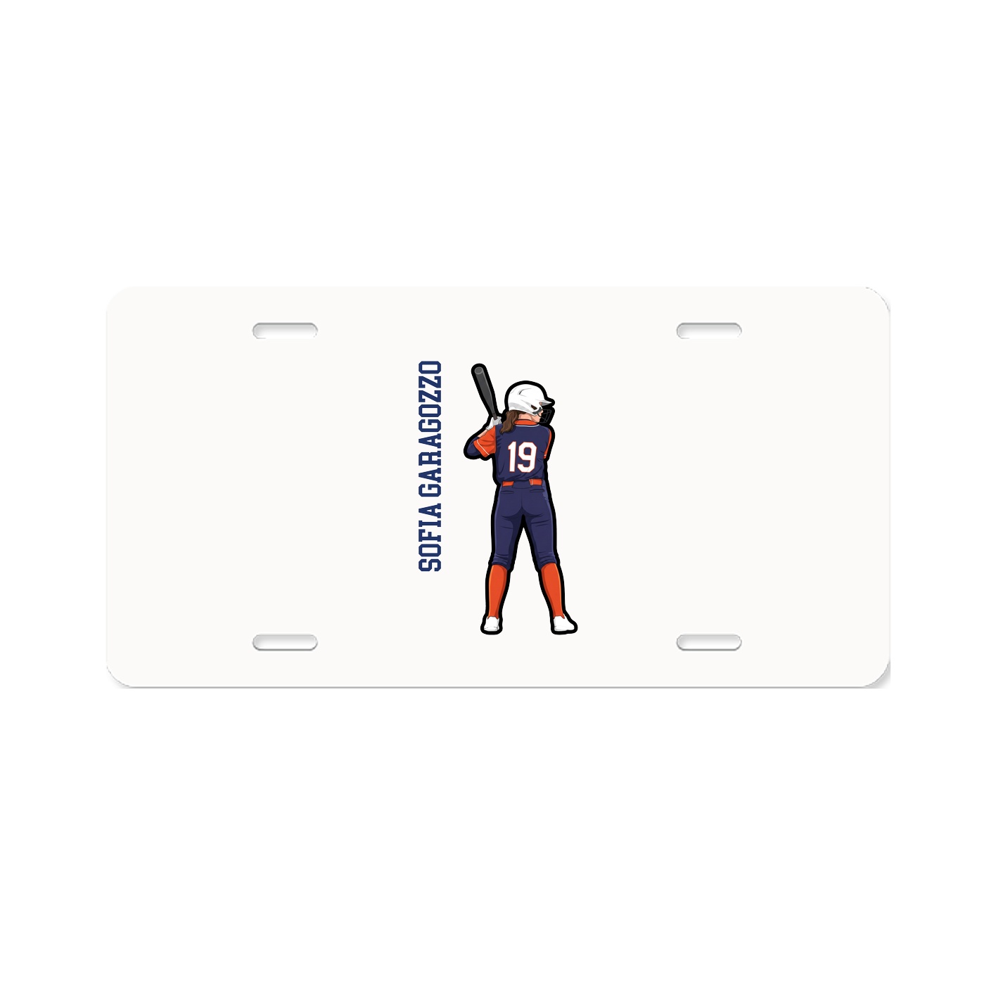 License Plate — Name Vertical in Classic