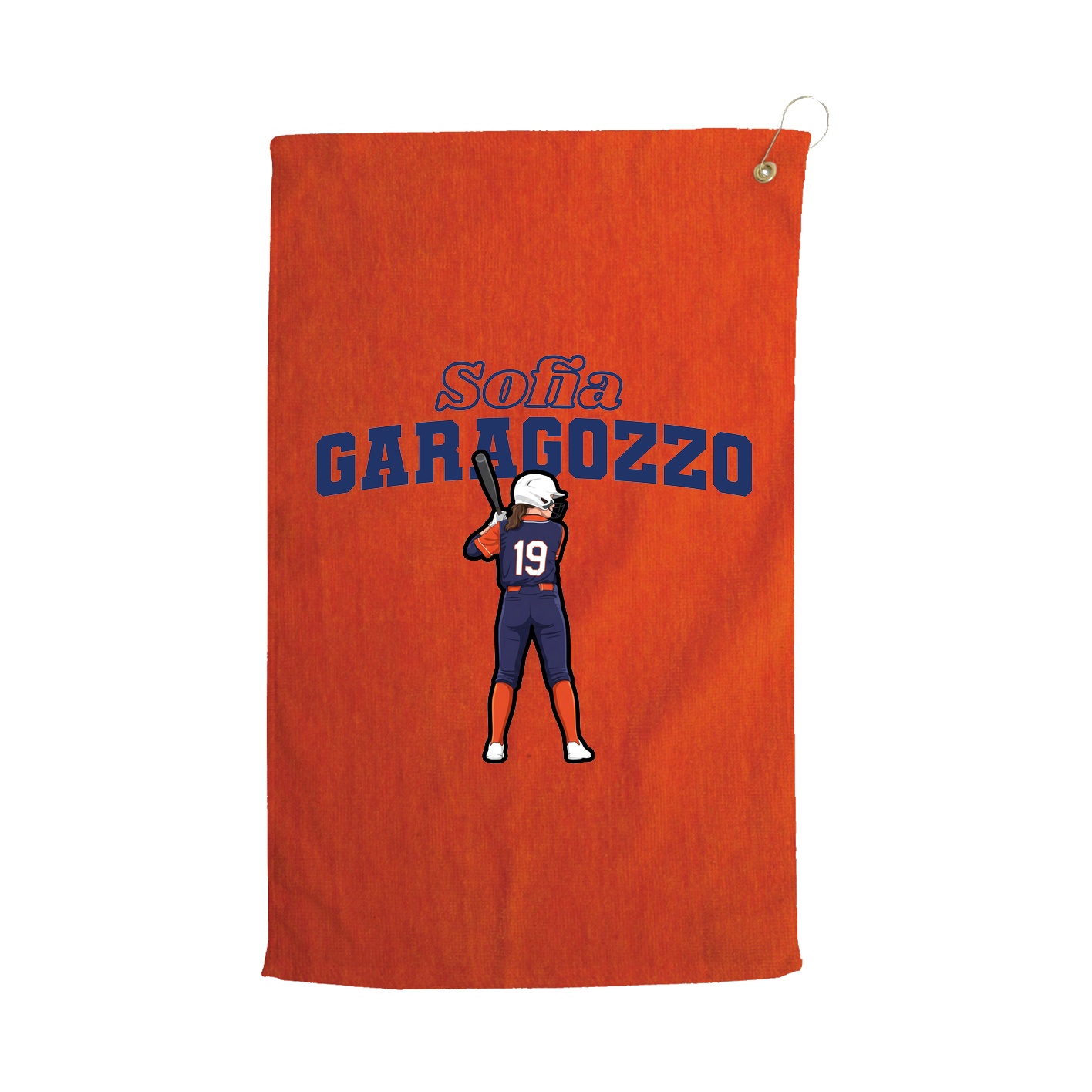 Golf Towel — Name Arch in Orange