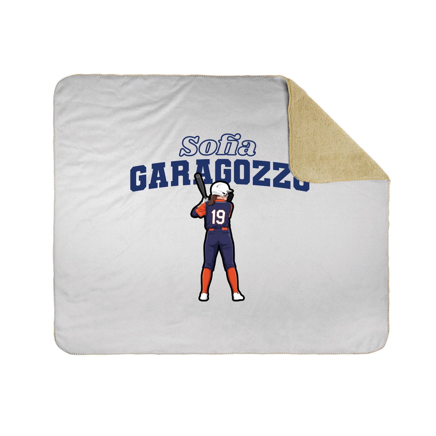Throw Blanket — Name Arch in White