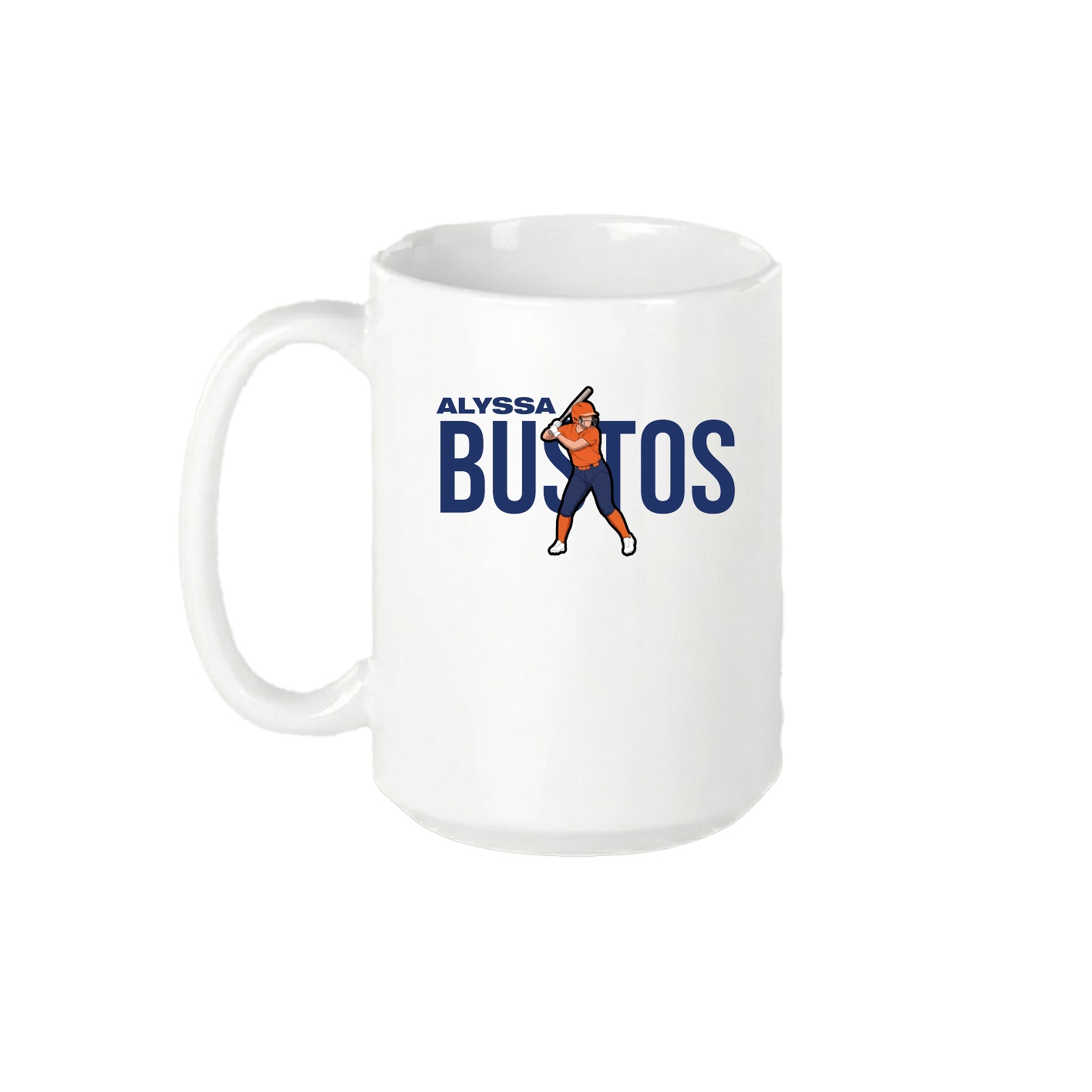 15oz Coffee Mug — Player Name in White