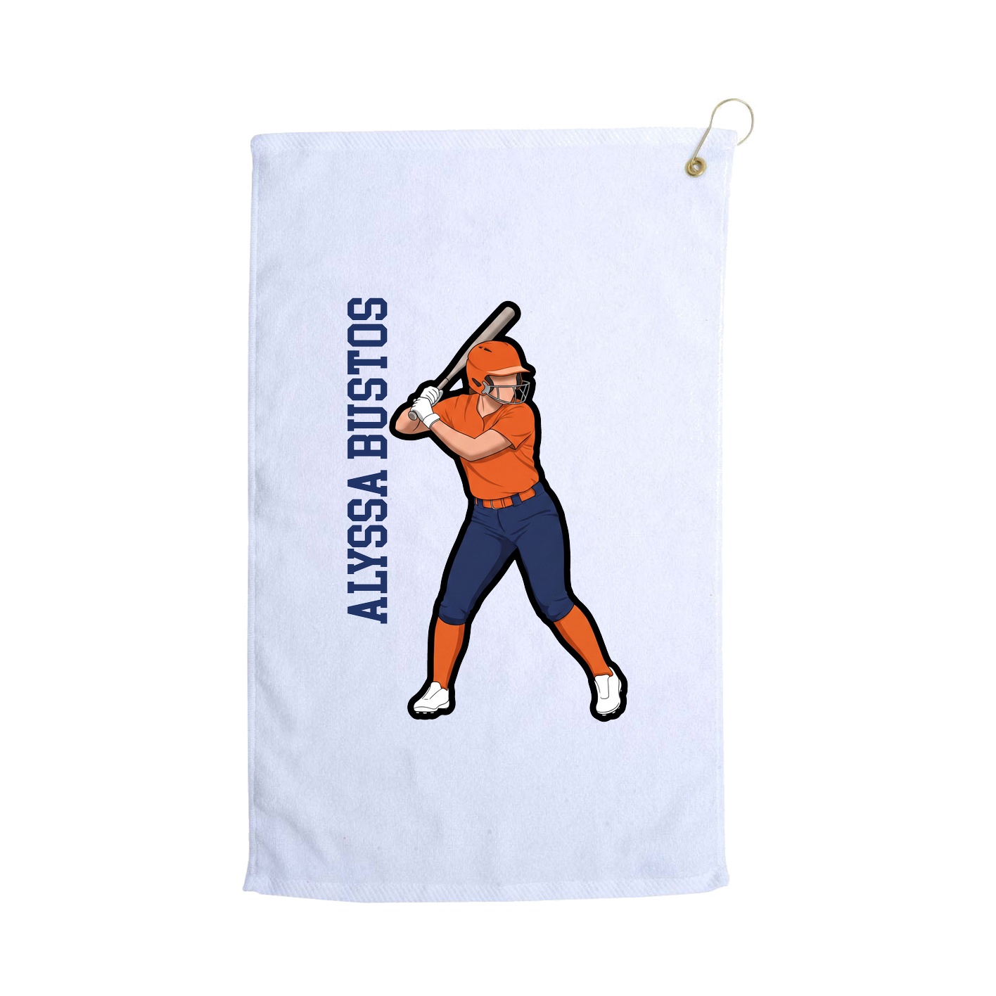 Golf Towel — Name Vertical in White