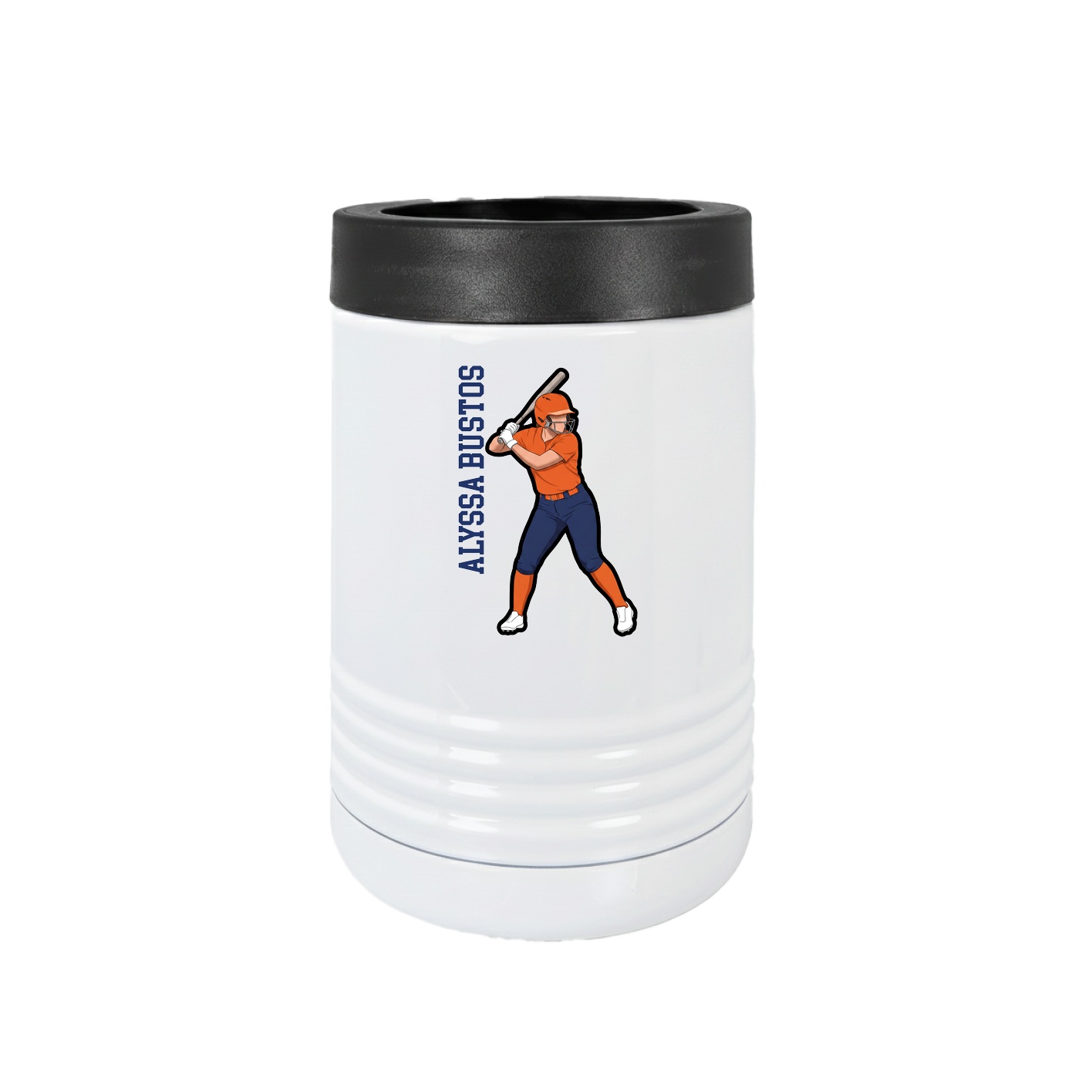 Beverage Holder — Name Vertical in White