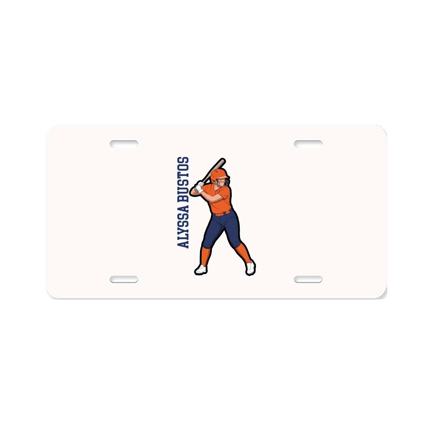 License Plate — Name Vertical in Classic
