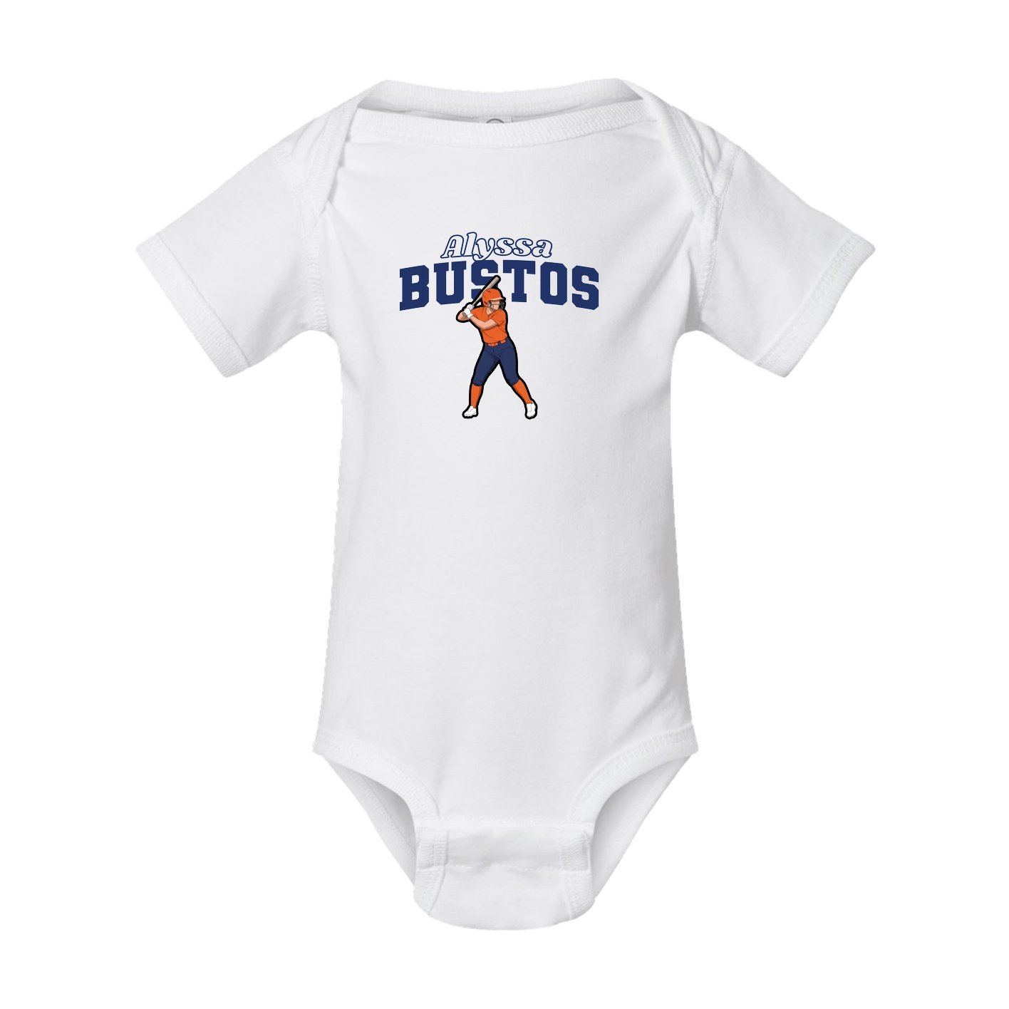 Baby Onesie — Name Arch in White