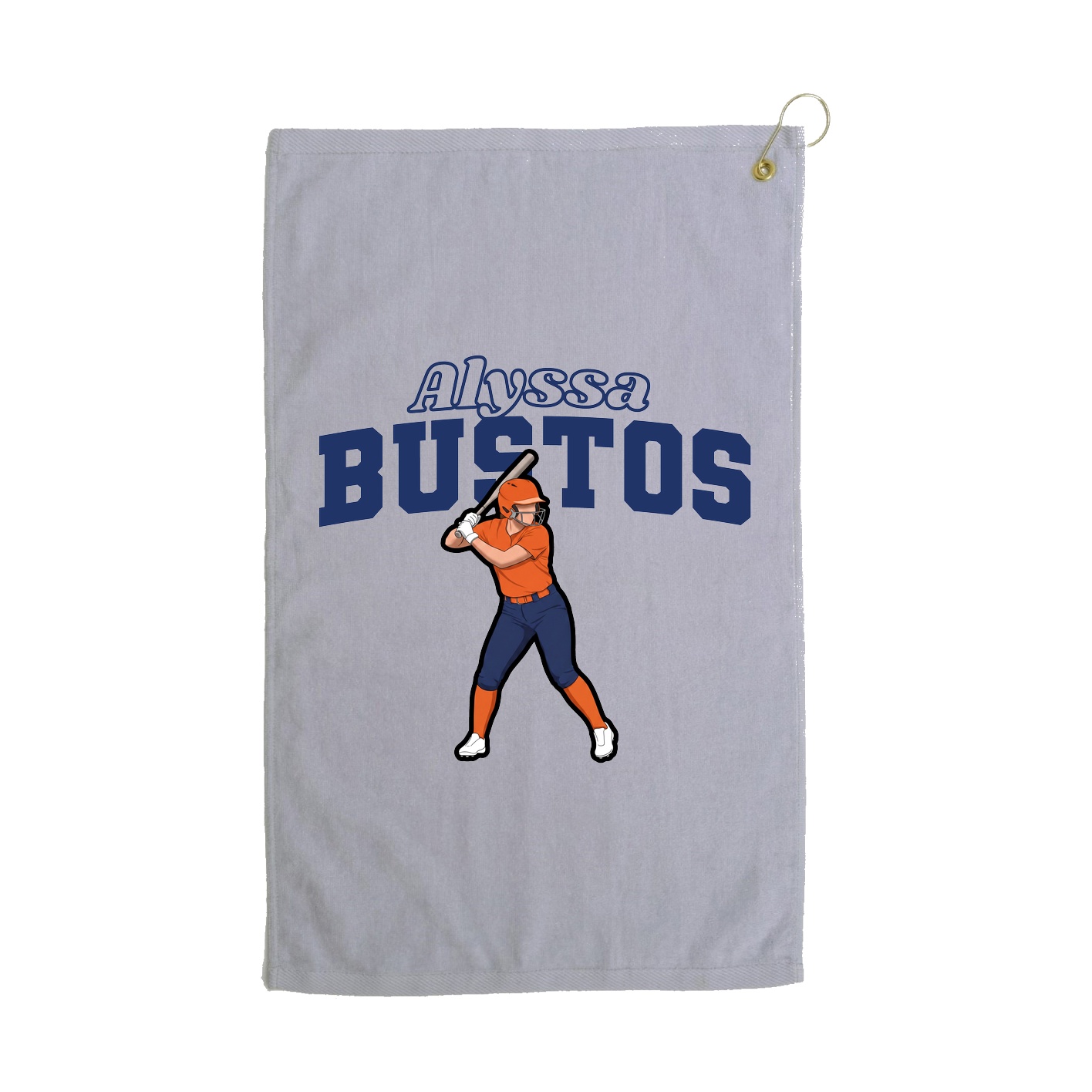 Golf Towel — Name Arch in Grey