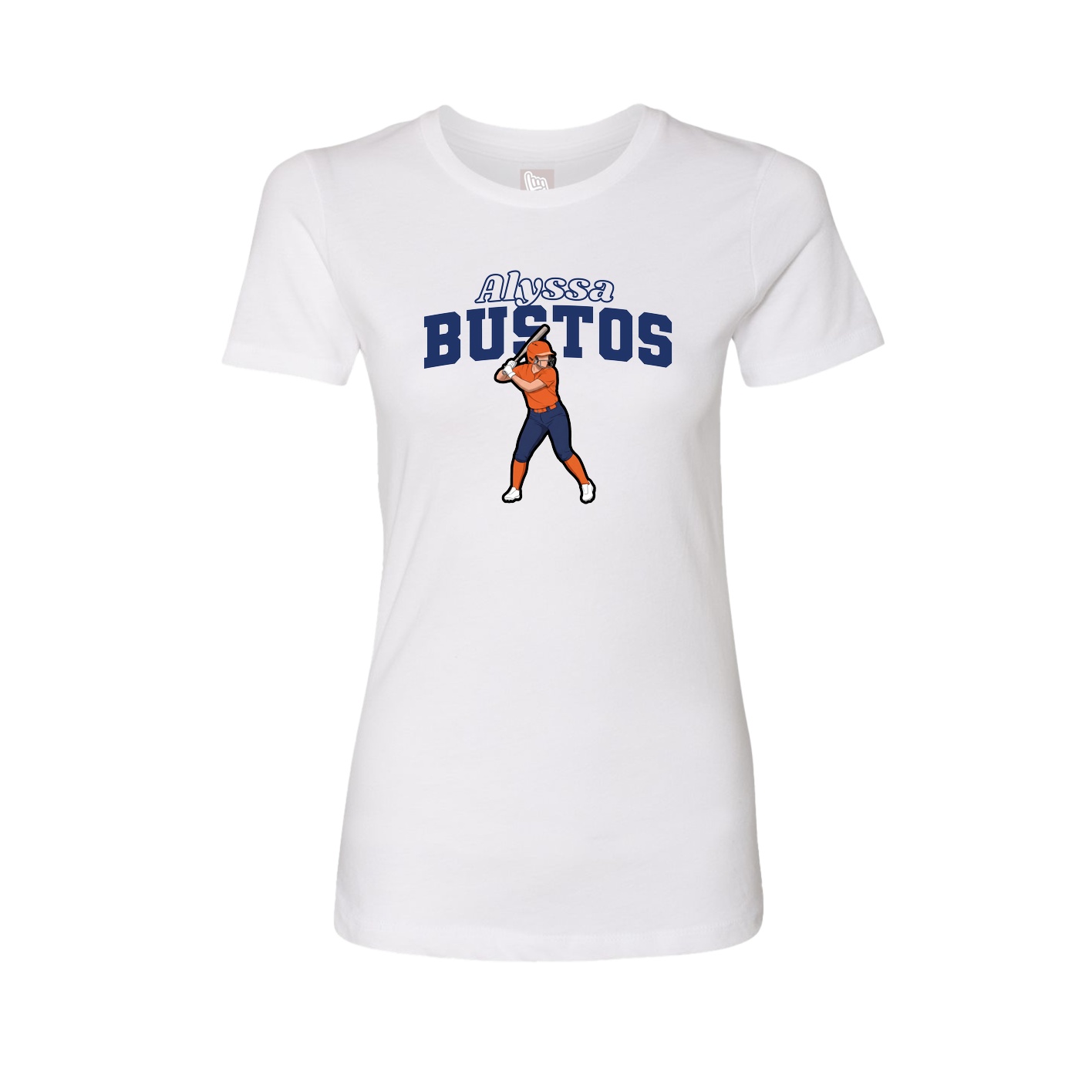 Fitted Women's Tee — Name Arch in White
